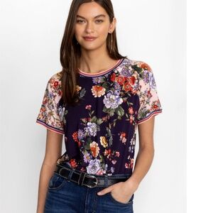 NWT Johnny Was Janie Favorite Raglan Tee Elsa sz M Retail $130